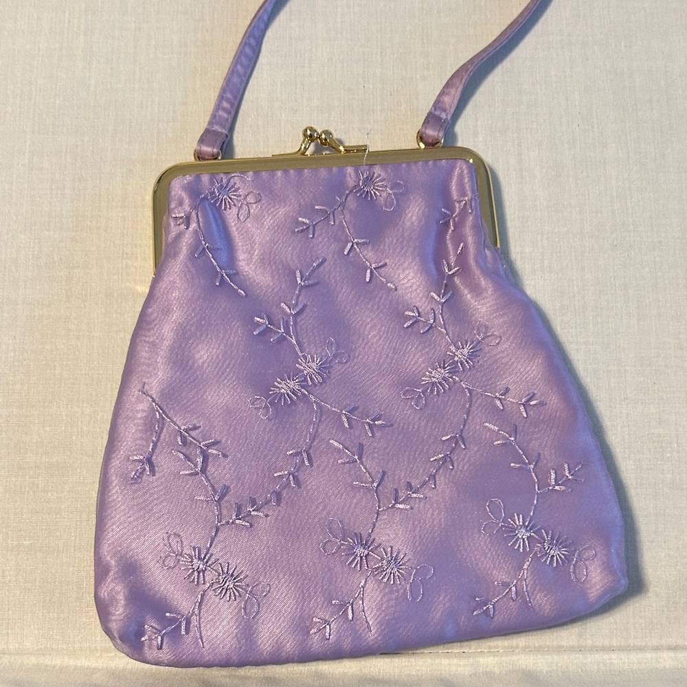 Bloomingdale's Lavender Floral Clutch